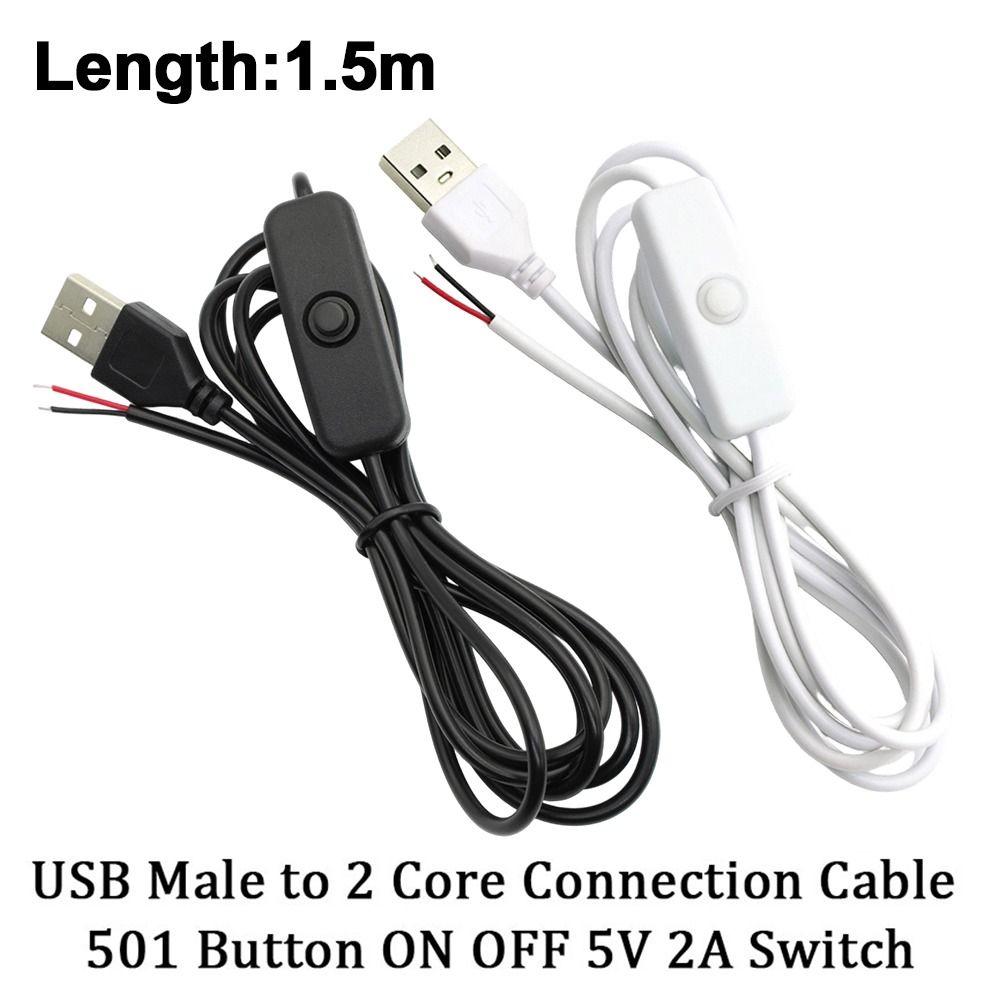 5Pcs 1.5M USB Power Supply Wire 5V ON OFF Switch Cable USB Extension Cable  for USB Fan Desk Light