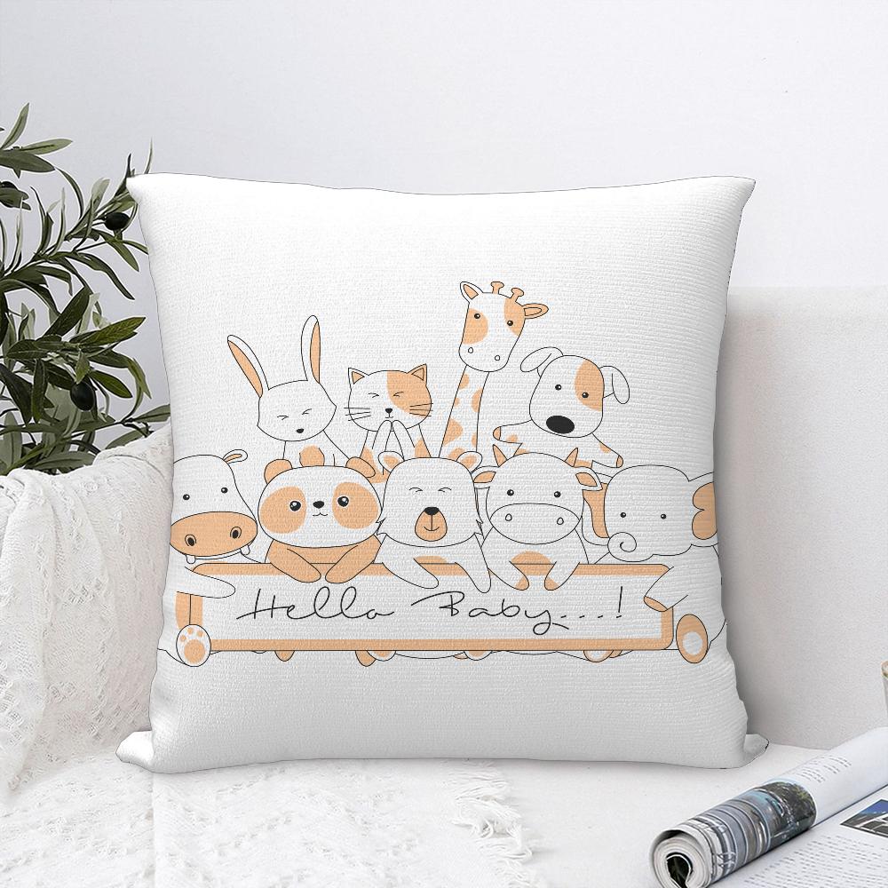 Cartoon Cute Animals Pillow Case Sofa Decorative Home Double-sided Print Plush Square Throw Pillow Covers Cushion Decor Cover