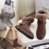 Women Winter Plush Snow Boots Faux Fur Thick Warm Boots Solid Non-slip Women's Shoes