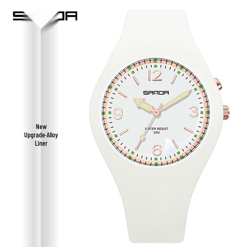 Sanda Макаронный цвет Флуоресцентные Водонепроницаемые Спортивные Часы для Мужчин и Женщин