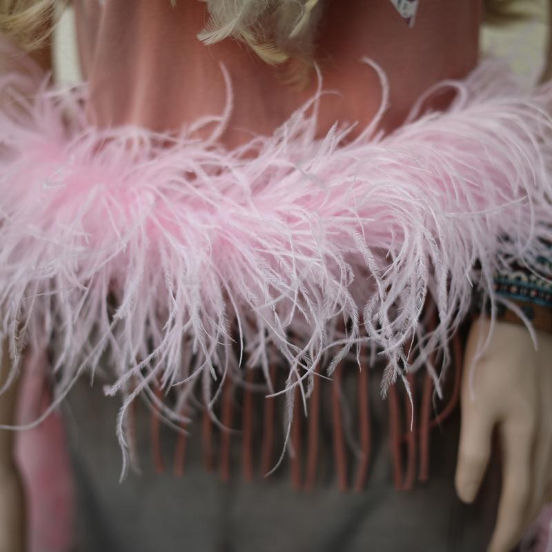 5 Layers Ostrich Top Encryption Thickened Feather Fleece Strip Catwalk Show Costume Decorative Ostrich Feather Strip