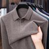 Мужская шерстяная вязаная рубашка-поло с V-образным вырезом для осени/зимы