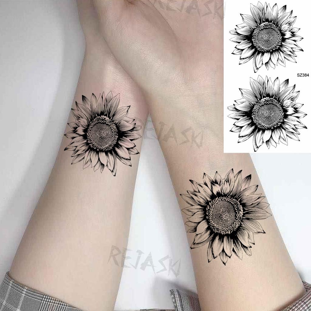 Hyacinth Daisy Temporary Tattoos For Women Girl Lavender Peony Fake Tattoo Sticker Daffodil Tulip Wrist Fashion Waterproof Tatoo