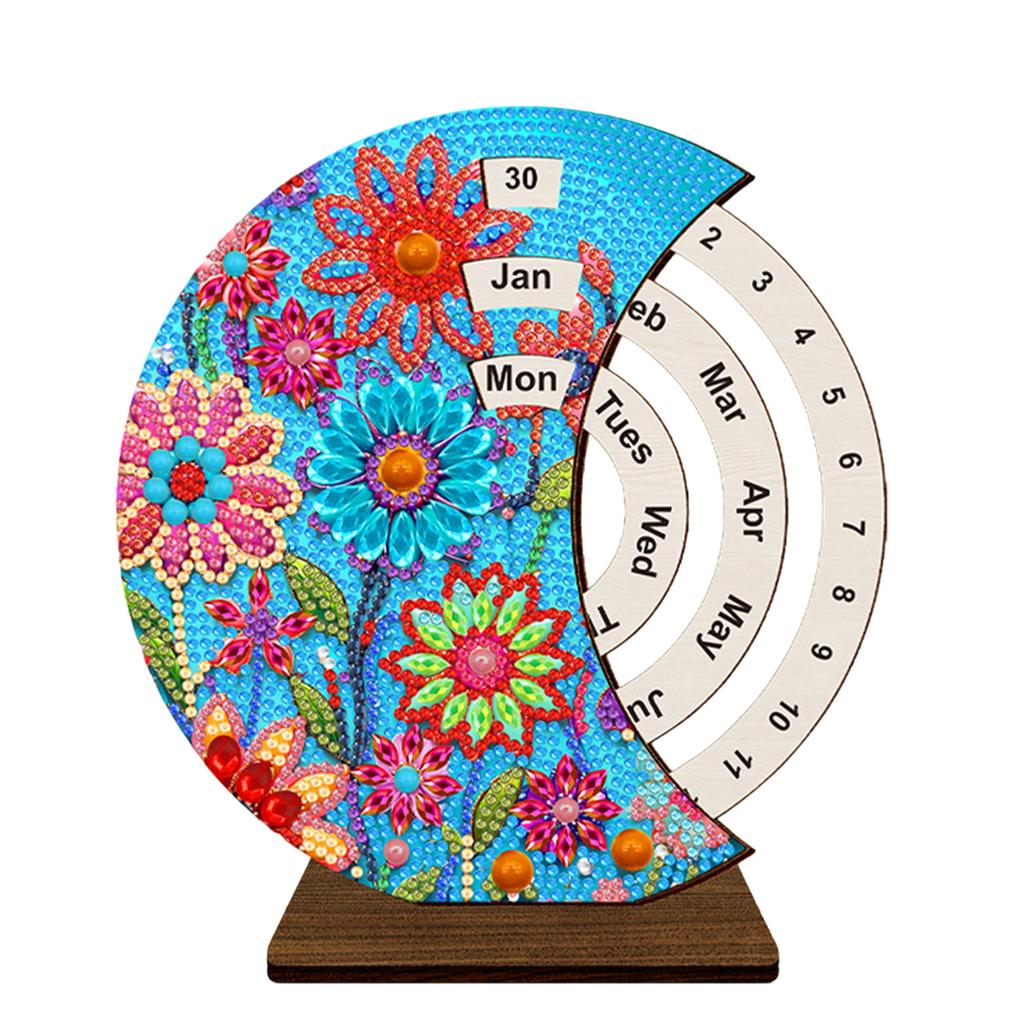 Алмазная мозаика Уникальный деревянный вращающийся календарь Вечный календарь с вращающимися месяцем, днем, неделей Настольный декор для дома и офиса