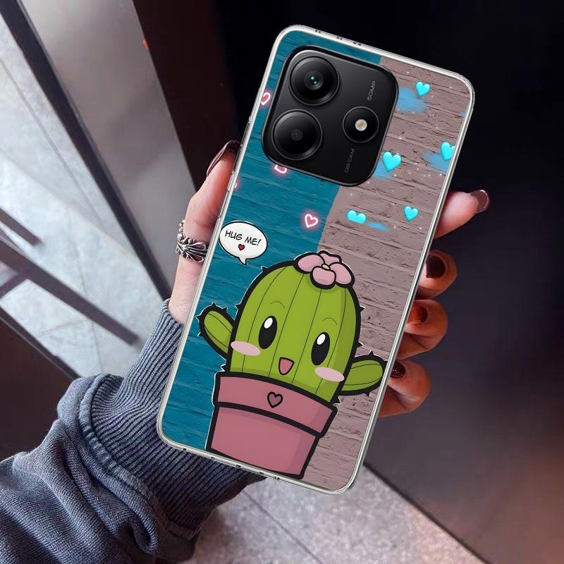 Cartoon Plant Cactus Phone Case For Xiaomi Redmi Note 15 14 14S 13 12S 12 Pro Plus 11S 11 10S 10 4G Cover 11E 11T 5G Print Funda