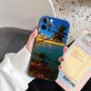 Чехол для телефона iPhone 11 12 13 Pro 2022 7 8 SE XR XS Max 5 5S 6 6s Plus, мягкий силиконовый чехол, летний чехол с морскими пальмами
