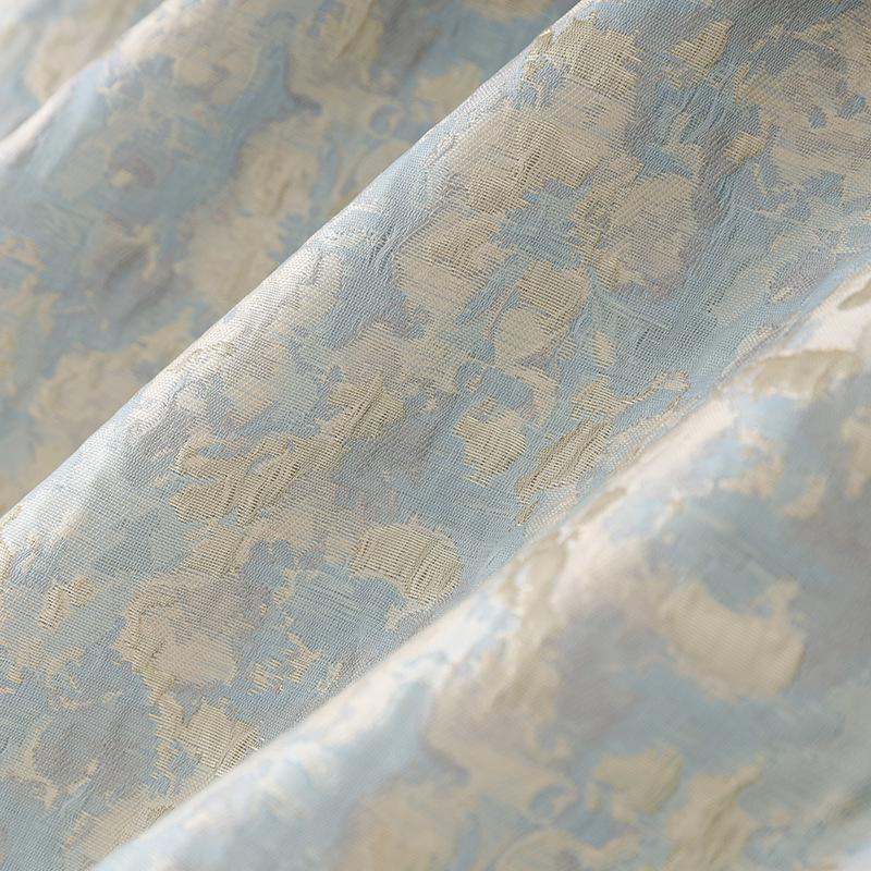 Spring New Arrival Gold Silk Jacquard Slim Waist Dress - Women's Fashion