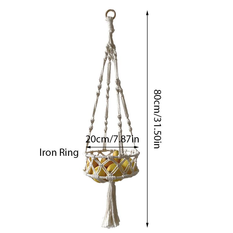 Macrame Wall Hanging Basket Storage Basket Decoration Rope Weaving Flower Pot Plant Hanger Hammock Organizer Bohemian Home Decor