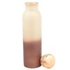 Pure Copper Water Bottle 950 ML - Jointless, Leakproof, Double Printed Design Best Gifts for Family and Friends| Cream & Brown - Set of 2