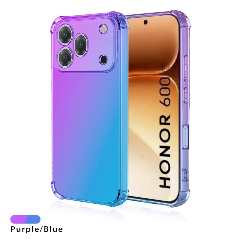Ударопрочный градиентный чехол из ТПУ с усиленными углами для Honor 600 Pro 600 Lite 600e Защитная прозрачная крышка Fundas Coque Capa
