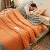 Luxury Milk Velvet Warm Bed Blanket for Winter Autumn Three Layer Plush Weighted Blanket for Sleeping Soft Plush Throws for Sofa