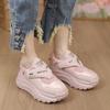 Inner Height-increasing Women's Shoes 2024 Spring New Versatile Sports and Leisure Shoes Platform-soled Muffin Shoes Small Leather Shoes