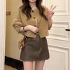 Knitted cardigan for women wearing new lazy wind round neck loose bat sleeve versatile casual autumn and winter coat for women