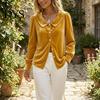 Button Down Shirts Fall Winter Women Velvet Shirt, Regular Fit Long Sleeve Office Work Top Top, Soft Solid Color Lapel Collar Blouse for Lady