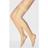 Женские чулки с подвязками из силиконовой сетки и кружевом телесного цвета 449