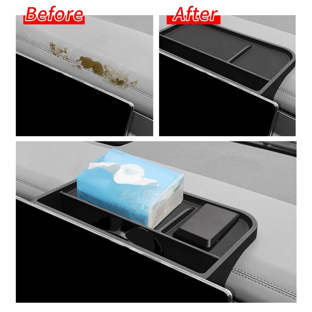 Для BYD Tang L 2025 Экран Задняя Панель Приборов Хранение Центральное Управление ABS Органайзер Лоток Автомобильные Аксессуары для Интерьера