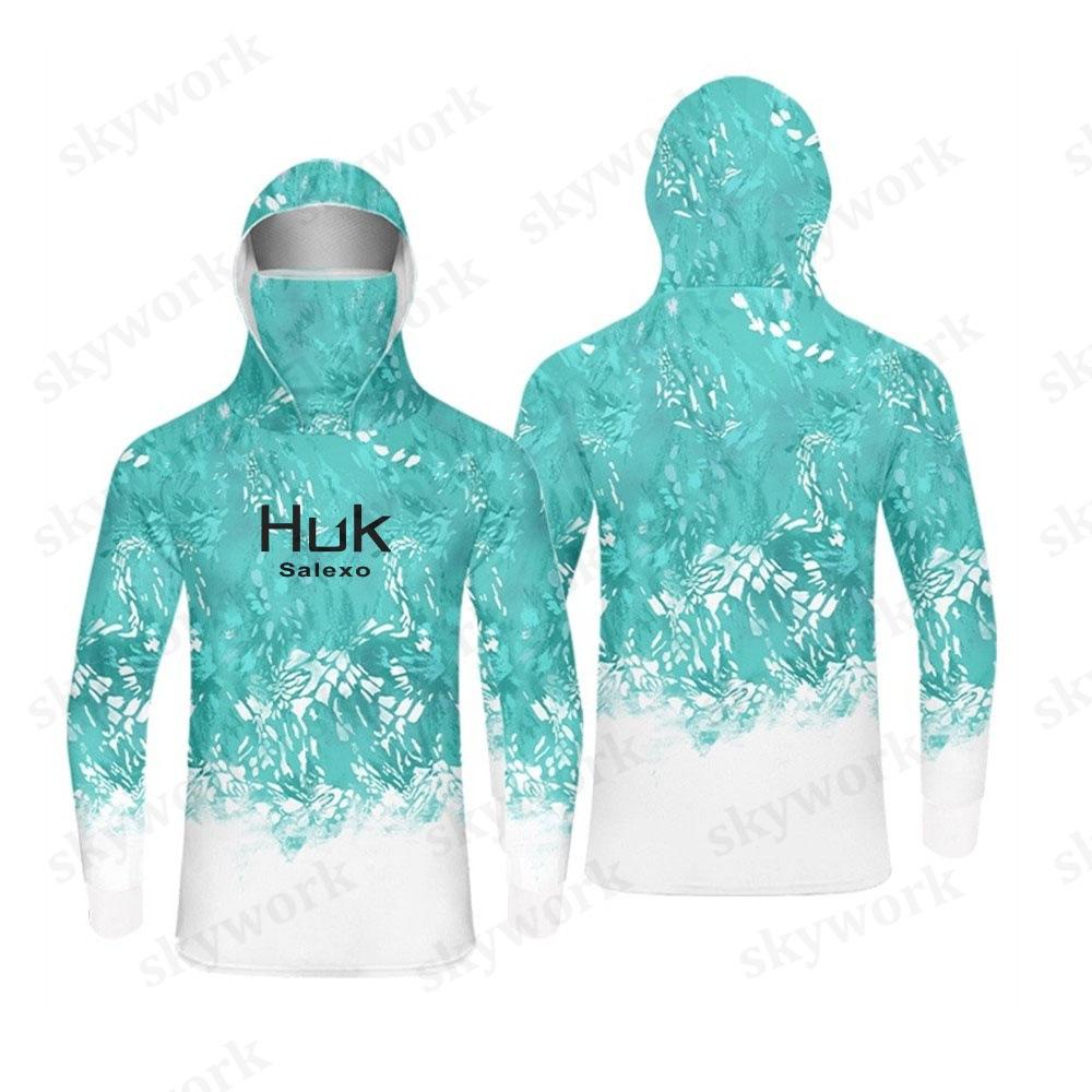 HUK hooded face towel fishing sunscreen suit men's quick-drying breathable fishing suit summer equipment clothing fishing suit