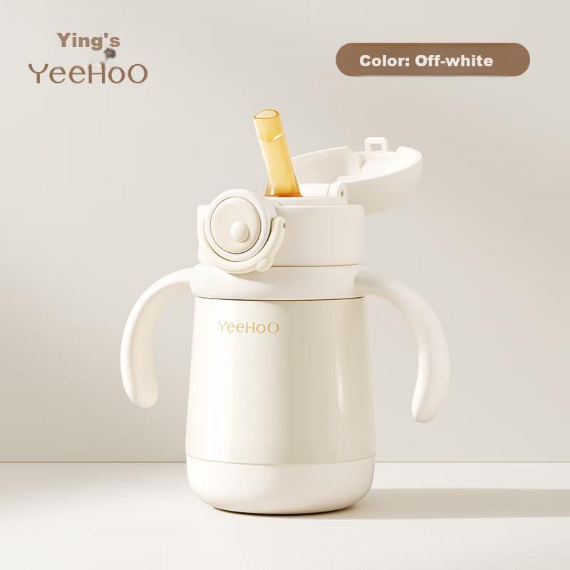 YEEHOO Children Insulated Water Bottle Baby Thermos 316L Stainless Steel Straw Cup Outdoor Bottle