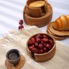 6Pcs/set Round Natural Rattan Coasters Bowl Pad Handmade Padding Cup Mat Insulation Placemats Kitchen Decoration Accessories