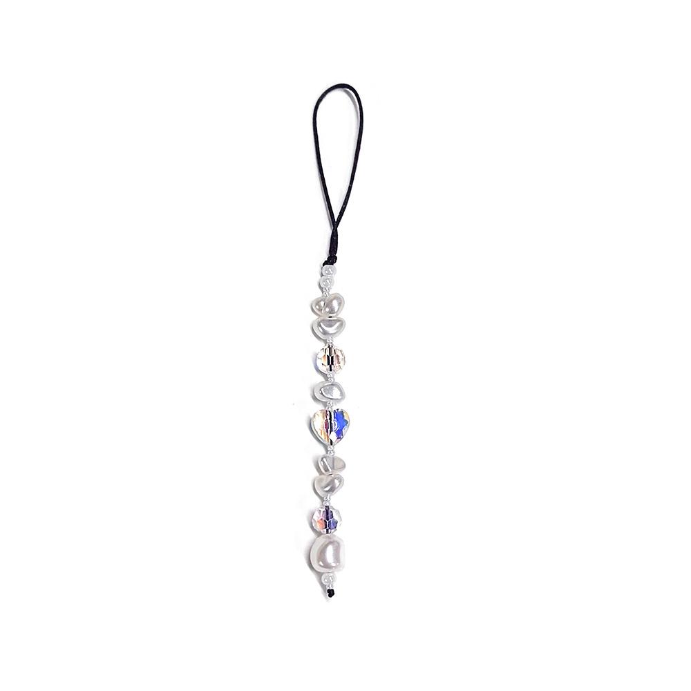 HERLOOK Phone Charm Love Heart Bowknot Pendant Simple Beaded Chain Cellphone Lanyard Trendy Women Y2K Accesories