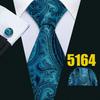 Mens Fashion Neckties Teal Silk Tie Pocket Square Cufflinks Blue&Green Formal Casual Ties