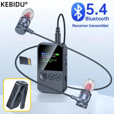 4 в 1 Bluetooth 5.4 Аудиоприемник Передатчик 3.5 мм AUX TF-карта Стерео Музыка Микрофон Беспроводной Адаптер со Светодиодным Дисплеем Для Автомобиля ТВ