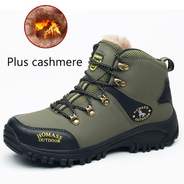 Мужские зимние ботинки 38-46, защитная рабочая обувь, водонепроницаемые и небьющиеся походные ботинки