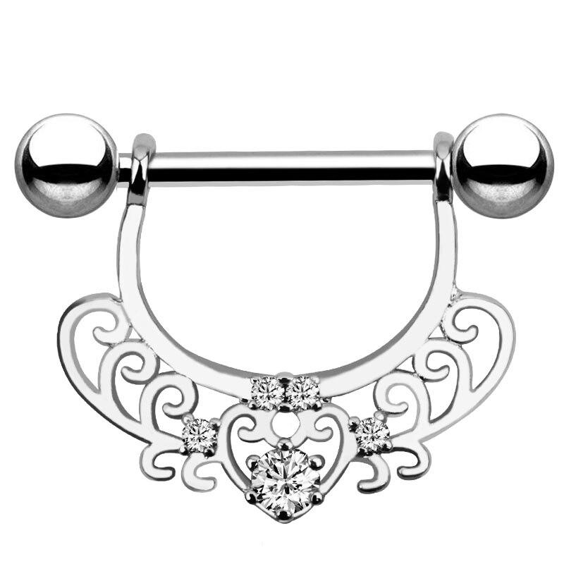 2 шт., кольцо для сосков со штангой, кольца для пирсинга, креативные украшения для тела в стиле панк, кольца с цирконом в форме сердца для женщин