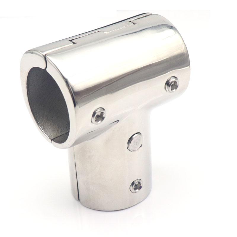 22/25/30mm Boat Fitting Tee Connector Stainless Steel Tee Split Connector 60/90 Degree Tee Fitting for Boat Hand Rail Fitting