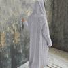 Europe & America Plus Size Knit Hooded Long Cardigan