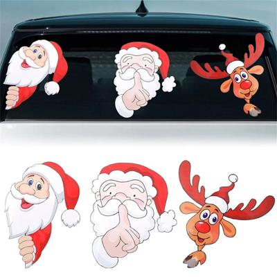 Рождественский автомобильный задний стеклоочиститель с махающими дворниками самоклеящаяся наклейка наклейка для рождественского украшения автомобиля 1 шт.
