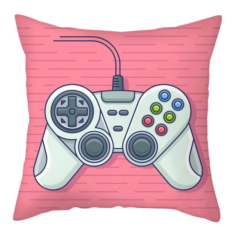 45x45cm Gaming Handle  Room  Player Decoration Pillowcase Comfortable Sofa Chair Car Cushion Cover Home Decor