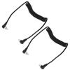 2Pcs Camera Flash Synch PC Cord Male to Male Speedlite Spring Cable Universal Type for Studio Video