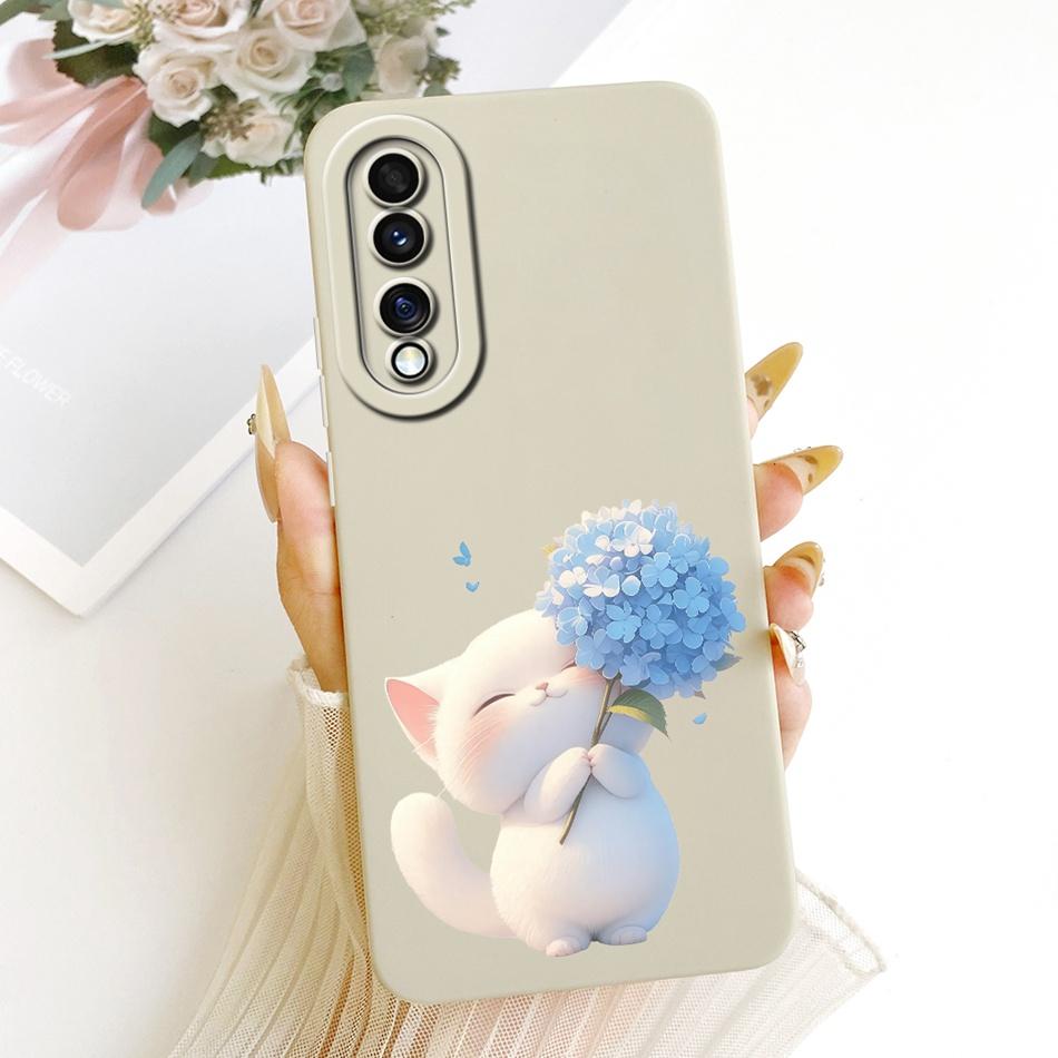 For Honor 70 70Pro 70 Pro+ Cute Cat Flower Cartoon Phone Case For Honor 70 Pro Plus Honor70 Shockproof Soft Silicone Bumpers