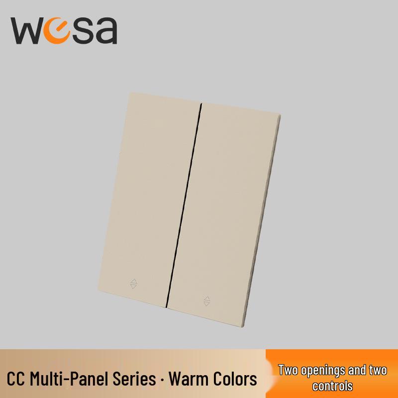 WESA European Standard Multi-hole Socket Panel with Warm Colors, Flame Retardant Protection, and Simple European Style Switch
