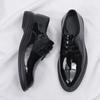 Men's Patent Leather Casual Leather Shoes 2025 Autumn New Item Men's Shiny Leather Shoes Business Formal Wear