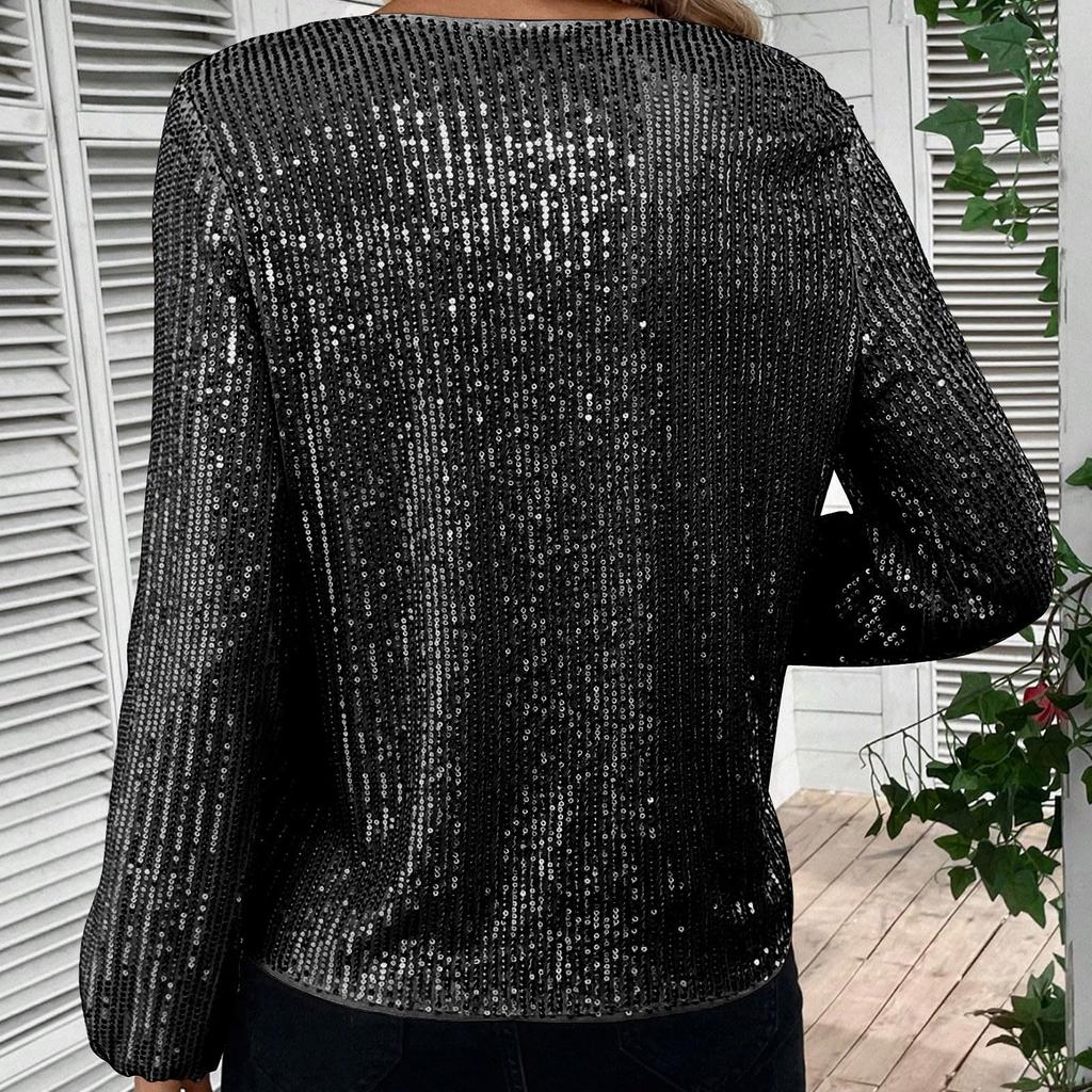 Женский однотонный пуловер с длинными рукавами и V-образным вырезом