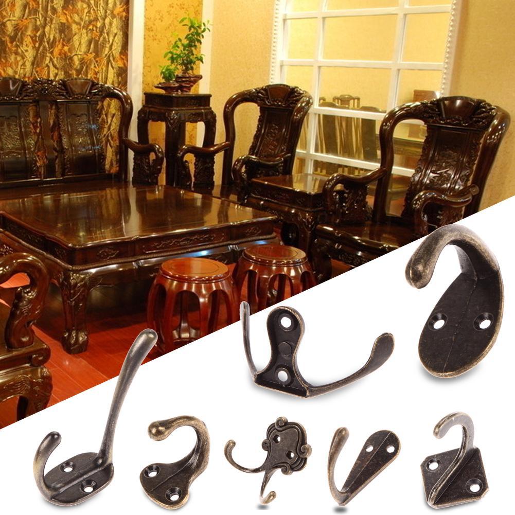 Vintage Coat Hooks Zinc Alloy Cloth Coat Bag Hat Hanging Hooks Clothes Hook for Key Towel Bags Hat