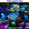 RGB LED Портативные Светодиодные Огни для Вечеринки Пульт Дистанционного Управления Беспроводное Освещение Перезаряжаемый Свет для Салона Автомобиля Комплект Подсветки Аксессуары Подарок
