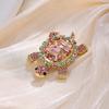 Trendy Turtle Animal Brooch Fashion Vintage Alloy Electroplating Diamond Turtle Clothing Brooch