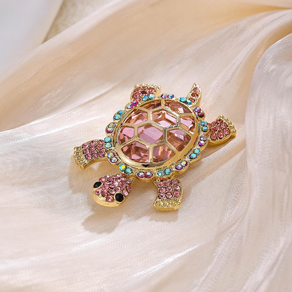 Trendy Turtle Animal Brooch Fashion Vintage Alloy Electroplating Diamond Turtle Clothing Brooch