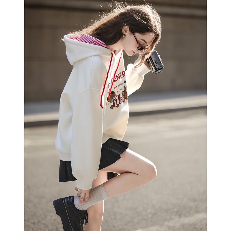 TonLion Women's 2025 Fall Puppy Print Hooded Sweatshirt