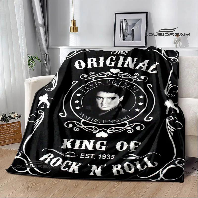 E-Elvis-Presley Retro print blanket blankets for beds Picnic blankets Flange blanket Soft and comfortable blanket birthday gift