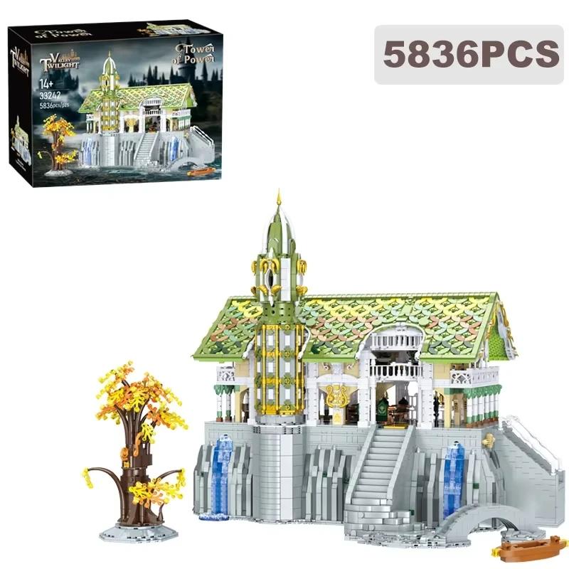 European Elf City Building Blocks Set Nine-in-one Giant Palace Models Bricks Desktop Decoration Diy Toys For Kids Holiday Gifts