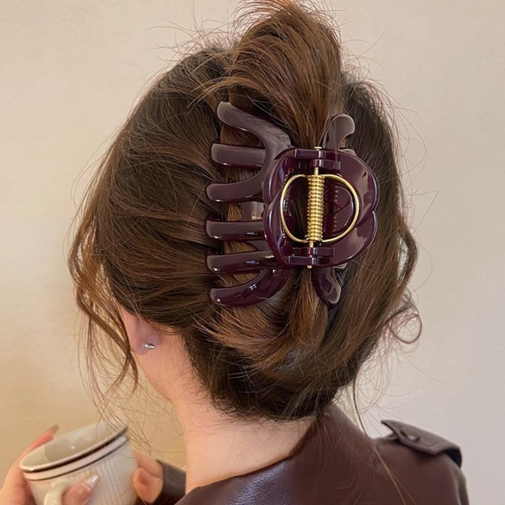 Funny Pumpkin Hair Claw Large Shark Clip Simple Hair Grab Daily