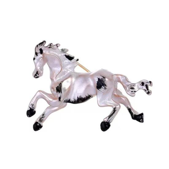Yousheng Oil Dripping Running Horse Brooch Sweater Cardigan Coat Business Suit Zodiac Animal Lapel Pin Men Women Fashion Jewelry Clothing Accessories