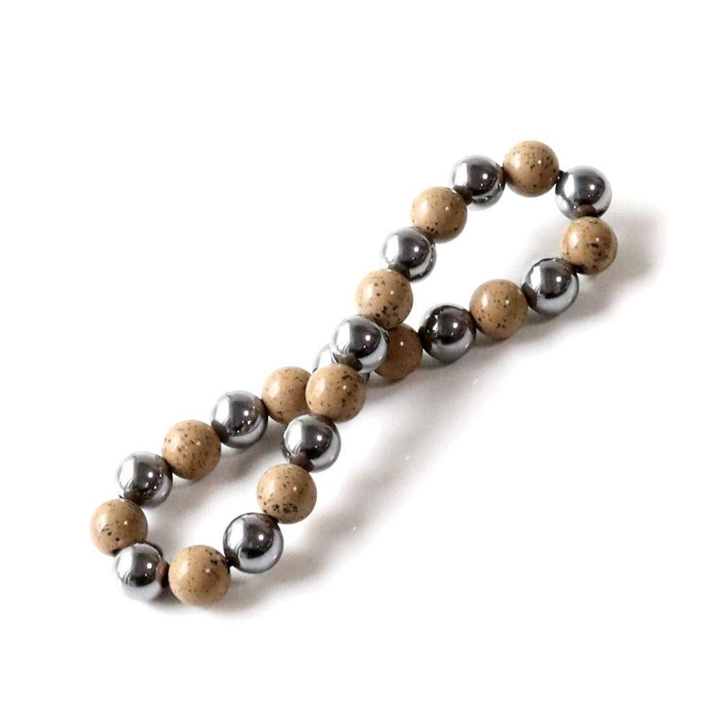 [GOLD STONE] Terahertz Ore Beitou Stone Orange Bracelet 8mm Far Infrared Power Stone Inner Circumference Approximately 18cm