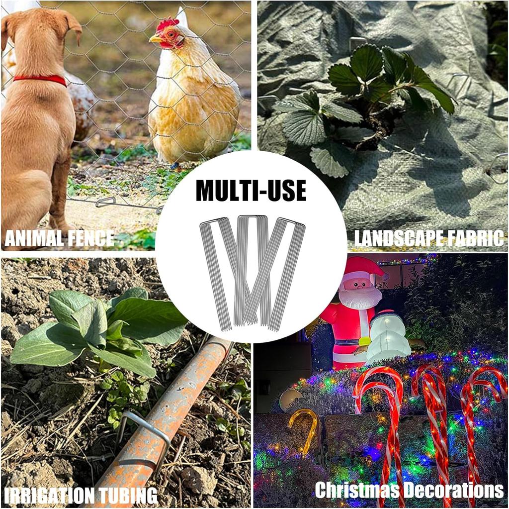 Сверхпрочные оцинкованные стальные U-образные садовые скобы для ландшафтного крепления и барьера от сорняков