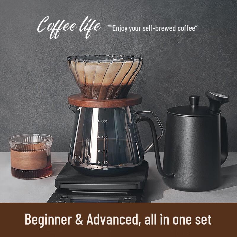 Diamond Glass Pour Over Coffee Pot Set