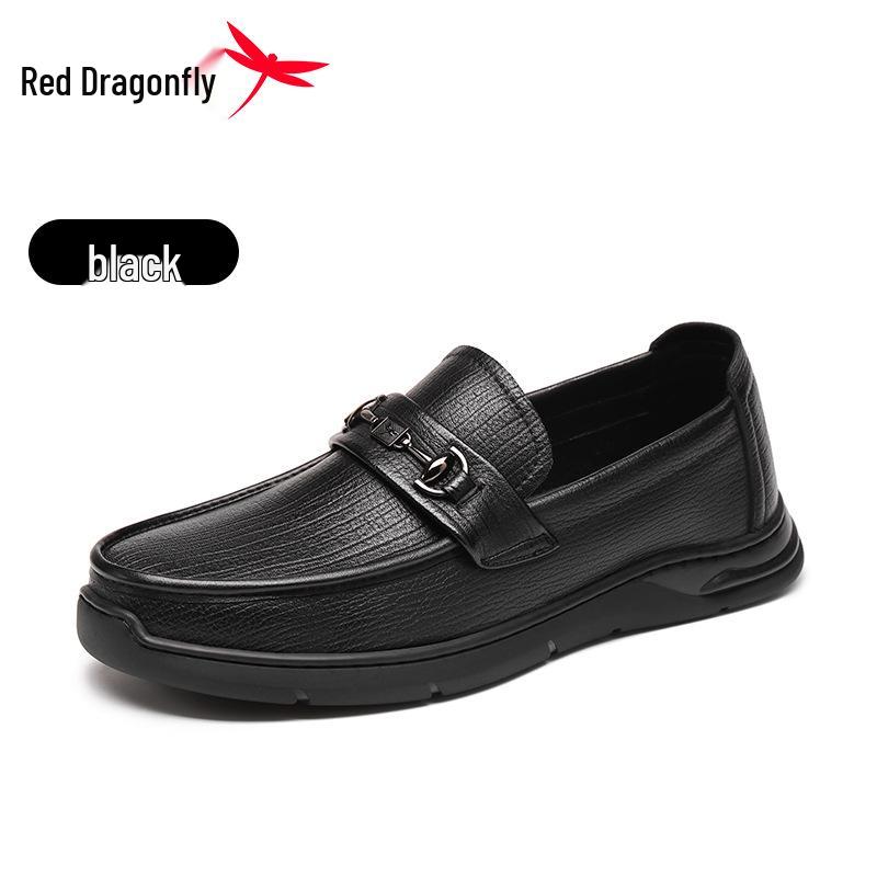 Мужские повседневные мокасины Red Dragonfly из натуральной кожи - 2025 Удобные, из овчины, с мягкой подошвой
